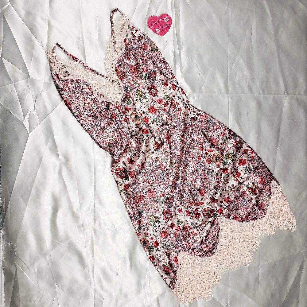 VS Very Sexy Satin Lace Slip Floral XSmall